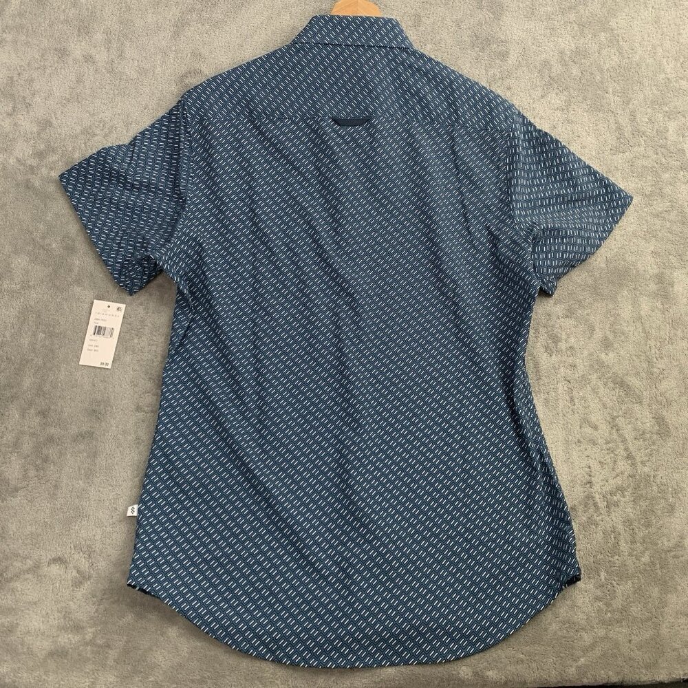 7 Diamonds Shirt Mens S Vienti 4-Way Stretch Woven Short Sleeve Blue Button Up - Picture 10 of 11